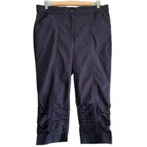 LAURA Petites Crop Capri Pants Ruched Detail Sz 14 P